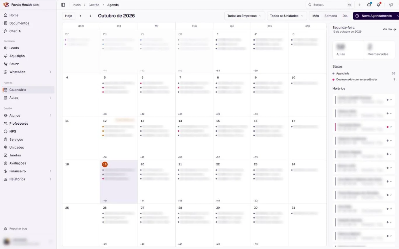 Captura de pantalla del proyecto Favale Health CRM